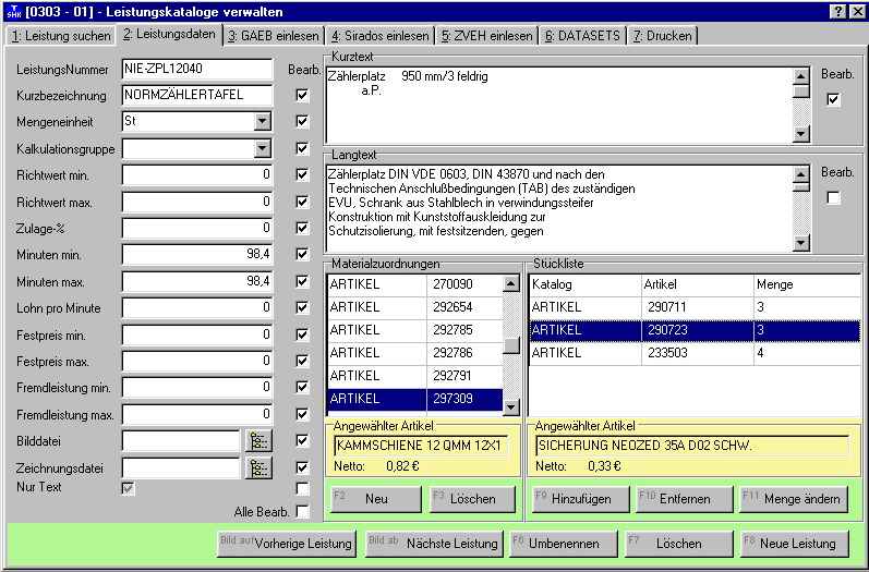 Elektrosoftware HANDWERK2004-Handwerkersoftware mit Kupferberechnung